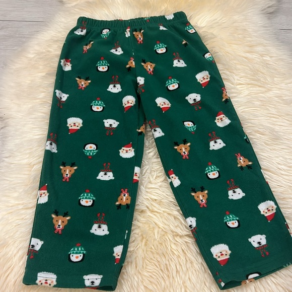 Carter’s Christmas Xmas Design Fleece Cotton Red Green Pajama Set in Size 4T - Picture 5 of 8